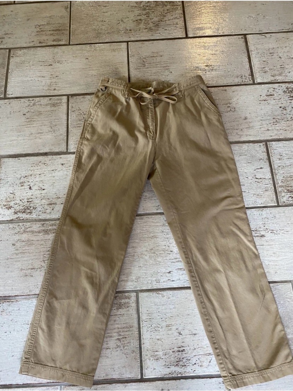 Lauren Ralph Lauren Women’s Khaki Drawstring Cotton Chinos size 12 Petite